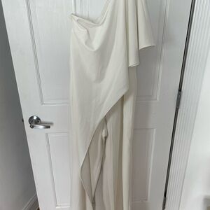 Elegant One-Shoulder Cream Jumpsuit